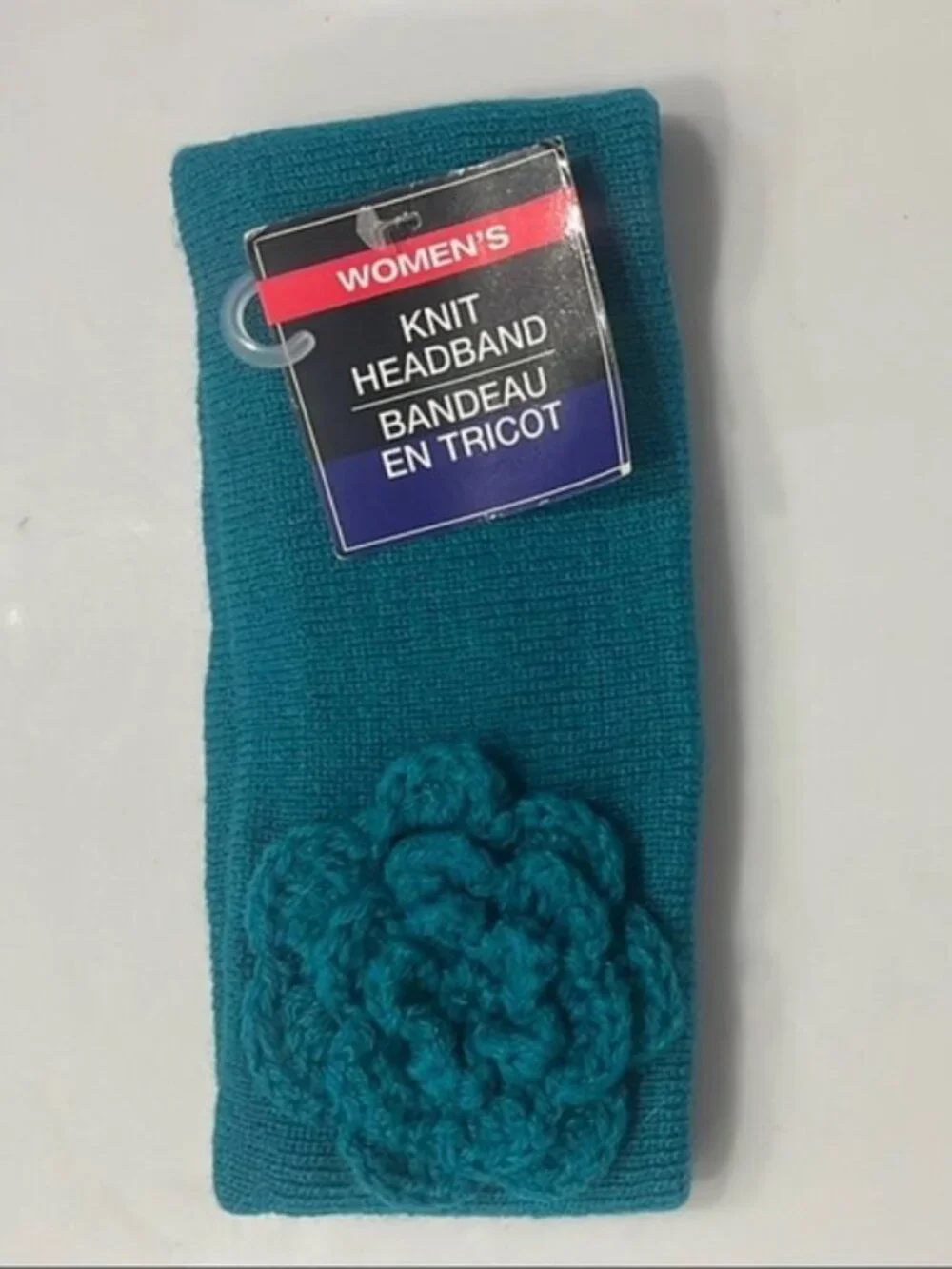 NWT Turquoise Knitted Hair Accessory with Flower Embellishment
